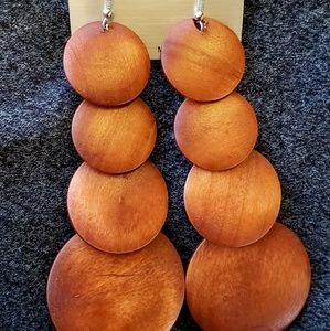 Long wood earrings